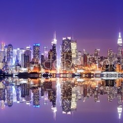 Manhattan Skyline with Reflections
