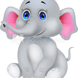 Cute baby elephant cartoon