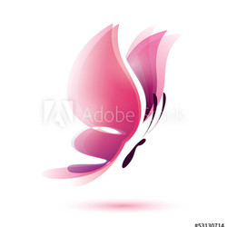 pink butterfly vector symbol