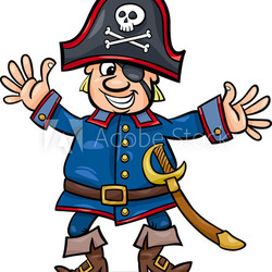 pirate captain cartoon illustration