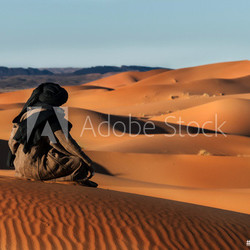 Touareg looks in the desert