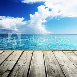 Caribbean sea and wooden platform