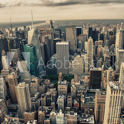 Manhattan. Wonderful sunset view of Midtown skyline from the Emp