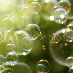 Summer sunlight and soap bubbles