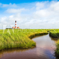 Beautiful landscape with lighthouse at Nordsee, Germany