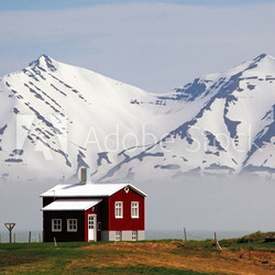 House at fjord of Iceland