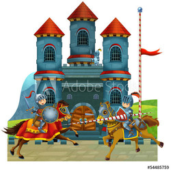 The cartoon medieval illustration for the children