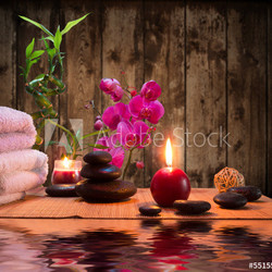 massage - bamboo - orchid, towels, candles stones
