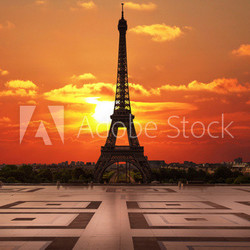 la tour Eiffel dal Trocadero all'alba