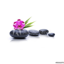 Massagesteine mit Orchidee