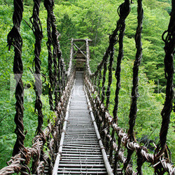 Pont de lianes Kazura-bashi à Oku Iya, Shikoku, Japon