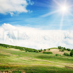 Mountainous terrain and the blue sky