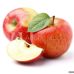 Apple with leaf