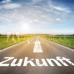 Straße mit dem Wort Zukunft
