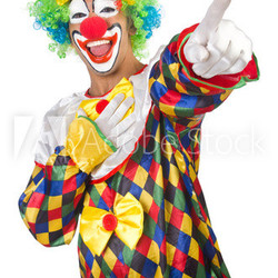 Funny clown isolated on white
