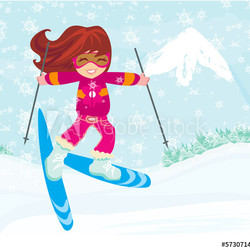 Girl with skis