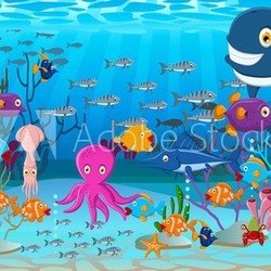 Sea life cartoon background