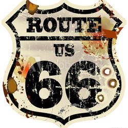 vintage route 66 road sign, retro style, vector illustration
