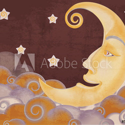 Retro style Halb Mond
