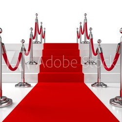 Roter Teppich mit Stufen