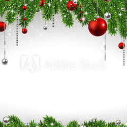 Weihnachtshintergrund mit roten Kugeln