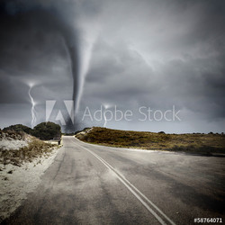 Tornado on road