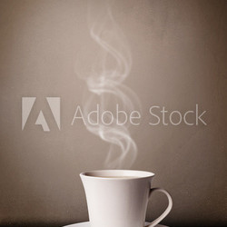 Coffee cup with abstract white steam