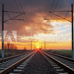 Railrway at sunset