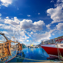 Denia Alicante port with blue summer sky in Spain