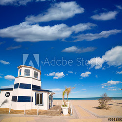 Gandia Beach sand in Mediterranean Sea of Spain