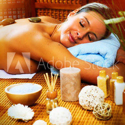 Beautiful woman having massage.