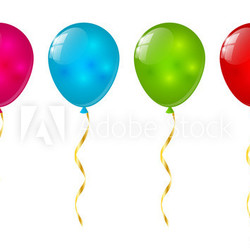 Color glossy balloons on white