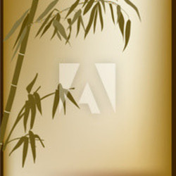 stripe with dark bamboo plants