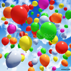 Multicolored Balloon's released into the sky