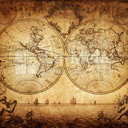 Jahrgangskarte der Welt 1733