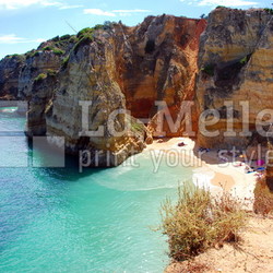 Cliffs at the Dona Ana beach, Algarve coast in Portugal