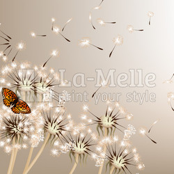 Abstract background with vector dandelions
