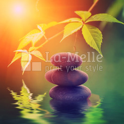 Stone tower reflected in rendered water