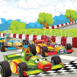 The formula race - super car - illustration for the children