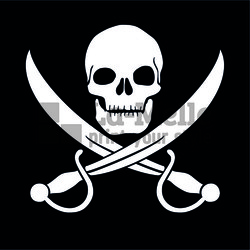 Pirate skull and blades, Jolly Roger