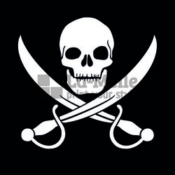 Pirate skull and blades, Jolly Roger