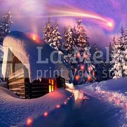 Holzhütte an Weihnachten