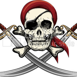 Skull with sabers