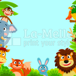 happy animals creating a framed background