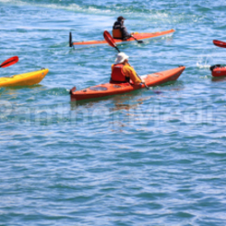 kayakers on the lake
