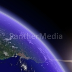 Erdhorizont mit Wolkenschatten. Render