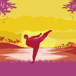 man training karate