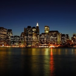 manhattan skyline at night