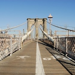 on the brooklyn bridge,new york city