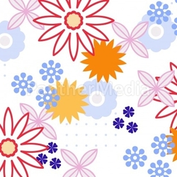 florale icons hellblau orange